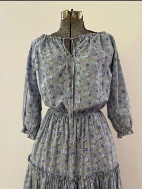 Laura Ashley Floral Cotton Peasant Dress